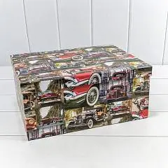 Коробка подарочная "Автомобили ретро" 34*26*15,3 см 10-10, фото №1