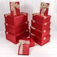 Коробка подарочная "Блеск красный" 32*24,5*14,4 см 10-9, фото №1