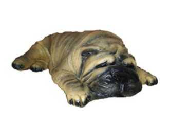 Фигура Собака шарпей лежит  высота12см,длина23см бронза