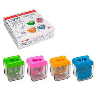 Точилка для карандашей "deVENTE.Labyrinth" 38x25x45мм, 2отв, асс