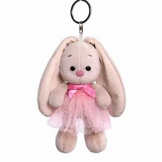 Брелок мягкий Зайка Ми в роз юбке и с бант 14см