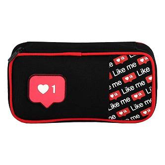 Пенал "Вайб сердца" 20х10х4.5 см, нашивка, шелкография