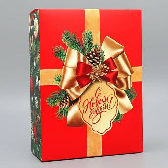 Коробка складная «С Новым годом», елочные игрушки, 22 х 30 х 10