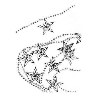 Бусы на ёлку серебряные "Яркие звезды"