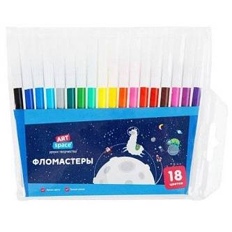 Фломастеры "Космические приключения" 18цв., ПВХ, подвес