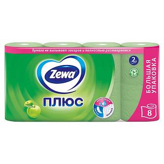 Туалетная бумага Zewa Плюс Яблоко, 2 сл, 8 рул