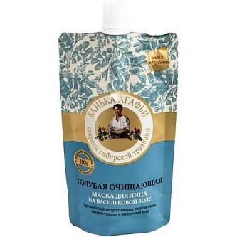 Маска д/л "Банька Агафьи" голуб.очищ на васил.воде 100мл