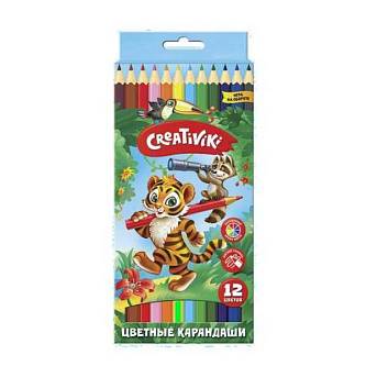 Цветн. карандаши Creativiki 12 цв. шестигранные