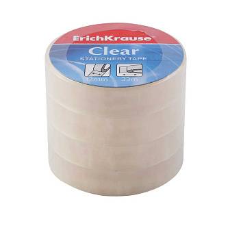 Клейкая лента ErichKrause Прозрачная 12мм*33м, 1 шт.