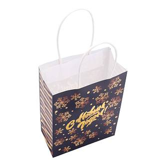 Сумка подарочная  "Снежинки" тиснение 16 х 12 х 6 см.