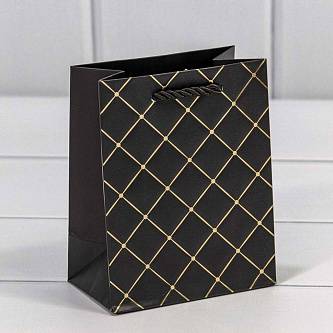 Сумка подарочная "Ромб" Чёрный 12*15*7 см