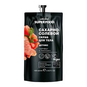 Скраб д/тела Cafe MIMI SF Сахарно-солевой Детокс 100мл д/пак