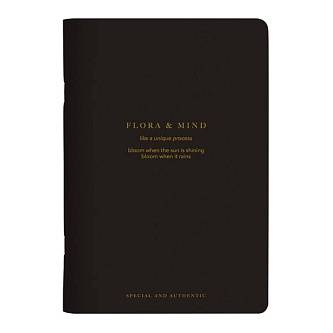 Тетрадь 48л КЛЕТКА "Флора", черный