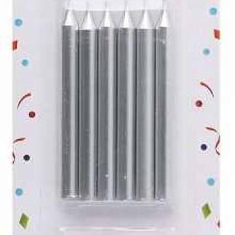 Набор Свечи для торта Silver 8см 6шт