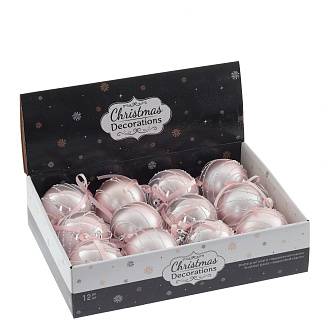 Шар елочный пластик 8 см роз