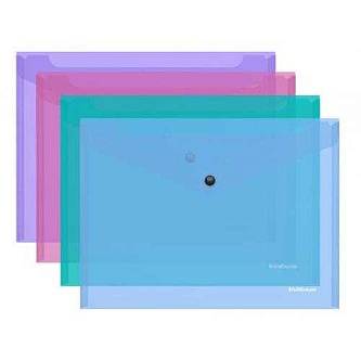 Папка на кнопке EK Vivid, полупрозрачная, B5, ассорти