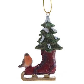 Украшение елочное "Конек и елка", L4,5 W3,5 H8 полирез