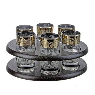 Мини-бар Вдохновение барная стойка Овал + 6 стопок