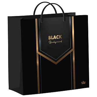 Пакет "Черный бэкграунд" 26х24см пластиковая ручка