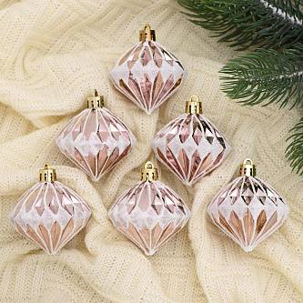 Набор елочных украшений"Шэрон" 6шт 6х5см пластик