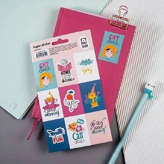 Наклейки бумажные MESHU "Cat lover" 12*21см