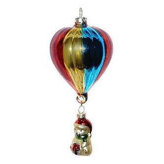 Украшение елочное стекло "Воздушный шар" 15 см