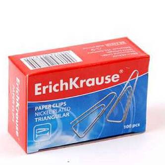 Скрепки Erich Krause 32мм, 100шт, треугольные
