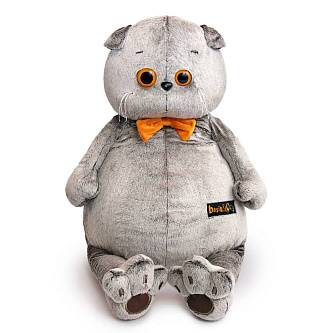 Игрушка мягкая Басик с бархатным бантом 60см