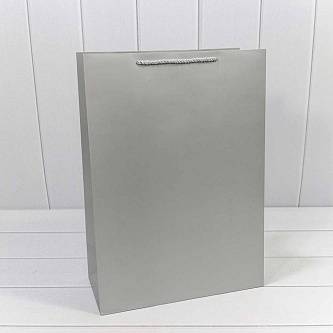 Сумка подарочная "Фактура" Серебряная 32*45*15см