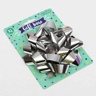 Бант-звезда № 14 металлик серебряный