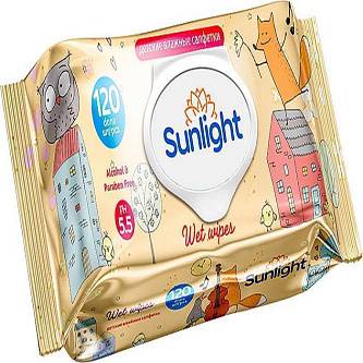 Влажные Салфетки SUNLIGHT BABY ECO Лиса 120шт