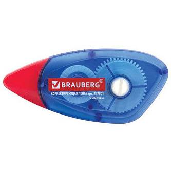 Корректирующая лента BRAUBERG 5 мм х 8 м, корпус синий