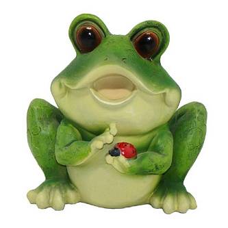 Фигура декор.садоваяЛягушка с божьей коровкой 20,5см