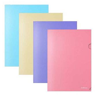 Папка-уголок EK Diagonal Pastel, A4, непрозрачная, ассорти