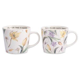 Набор кружек Летящие цветы Fiori 430мл 2 шт фарф бел