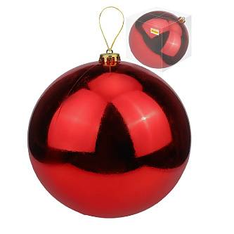 Шар елочный 20 см, Праздничное настроение, красный