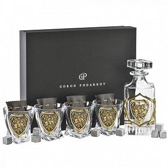 Набор д/виски "Великая Россия" Георгий Побед. 4 бокалов/штоф