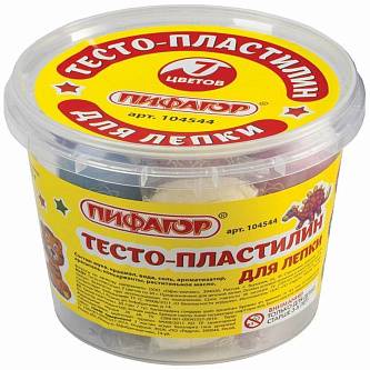 Тесто для лепки раст основа  7 цв., 210г, пластик стакан