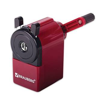 Точилка механическая BRAUBERG JET, металлический механизм, красн
