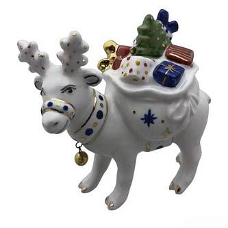 Олень с мешком , фарфор