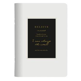 Тетрадь 48л КЛЕТКА "Believe", айвори рамка