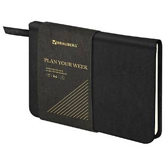 Еженедельник недат А6 "Iguana" черный, тв.обл 95х155мм