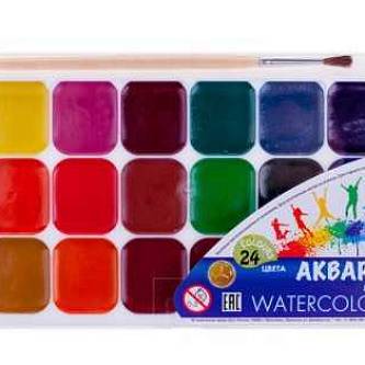 Акварель 24цв Аквариум Луч класс с кистью