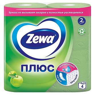 Туалетная бумага Zемма/Zewa Плюс Яблоко, 2 сл, 4 рул