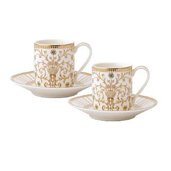 Кофейная пара 2 пер 4 пр фарфор N белая с золот орнаментом