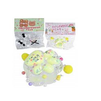 Антистресс-мялка прозр Лапка котика с бусинами 7*6*2,5см в асс