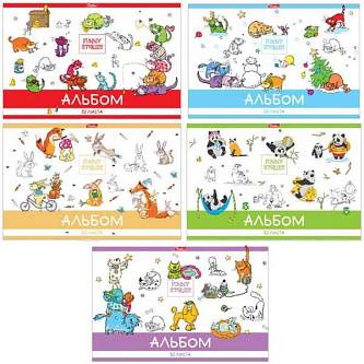 Альбом д/рис А4 32л 100г скоба Забавные истории Хатбер