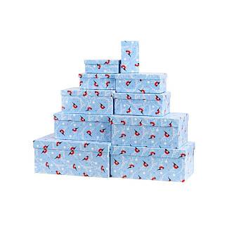 Коробка подарочная "Снегири" 30,5*20*13 см 10-10