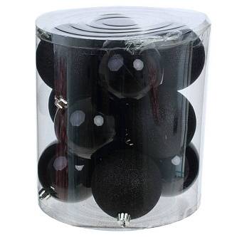 Набор шаров  12 шт, D 8 см, L19 W19 H21,5 см черн