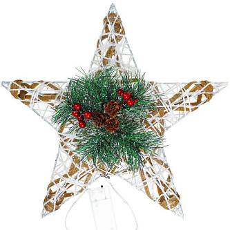 Светящаяся фигура Звезда с венком, 36 см